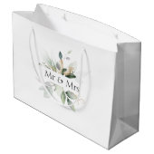 Sac Cadeau Élégant de Mariage avec Feuillage Monsi (Dos Angle)