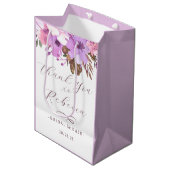 Sac cadeau élégant floral pour douche de mariée (Devant Angle)