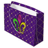 Sac cadeau élégant Mardi Gras Fleur De Lis Design (Dos Angle)