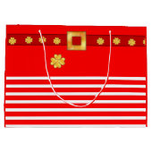 Sac cadeau élégant rayé de Noël (Dos)