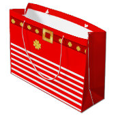 Sac cadeau élégant rayé de Noël (Dos Angle)