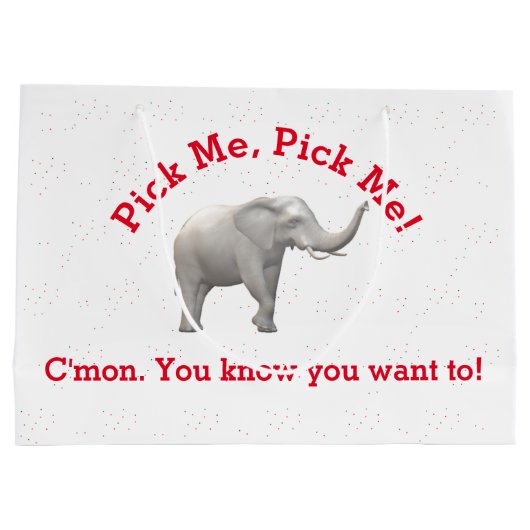 Sac cadeau Eléphant blanc mignon (Dos)