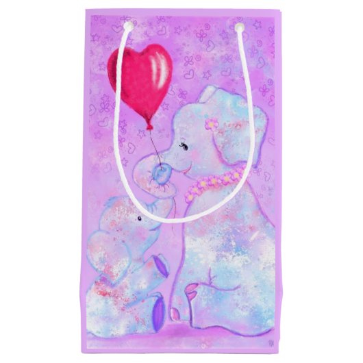 Sac cadeau Elephant Maman et bébé (Devant)
