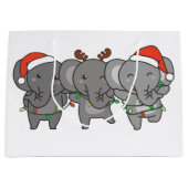 Sac Cadeau Eléphant Noël Animaux mignons Grand Gi (Devant)
