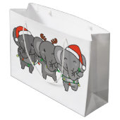 Sac Cadeau Eléphant Noël Animaux mignons Grand Gi (Dos Angle)