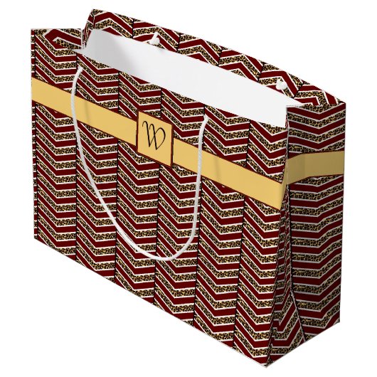 Sac cadeau Empreinte de léopard Chevron (Dos Angle)