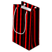 Sac cadeau en bande noire et rouge (Dos Angle)