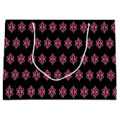 Sac cadeau en dentelle rose et noire (Devant)