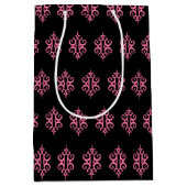 Sac cadeau en dentelle rose et noire vintage (Devant)