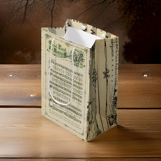 Sac cadeau en feuille de musique de nuit silencieu