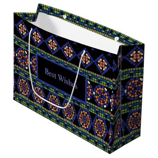 Sac cadeau en mosaïque (Devant Angle)