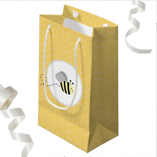 Sac cadeau en nid d'abeille de bourdon gris