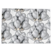 Sac cadeau en papier à ballons d'argent (Dos)