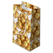 Sac cadeau en papier à ballons d'or (Dos Angle)