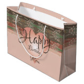 Sac cadeau en papier floral design (Dos Angle)