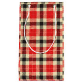 Sac cadeau en tatan rouge et noir (Devant)