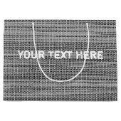 Sac Cadeau en Tissu Gris Faux avec Texte Personnal (Devant)