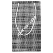 Sac Cadeau en Tissu Gris Faux avec Texte Personnal (Dos)