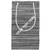 Sac Cadeau en Tissu Gris Faux avec Texte Personnal (Devant)