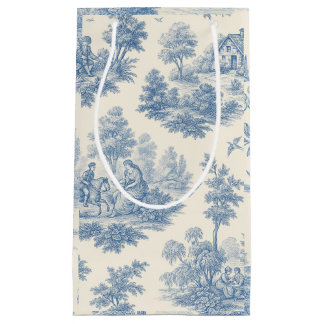 Sac cadeau en toile bleue