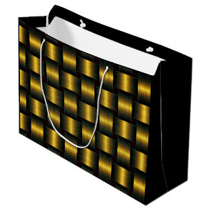 Sac cadeau en treillis doré
