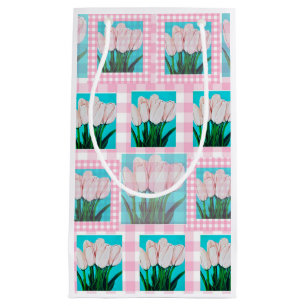 Sac cadeau En vichy Tulip rose