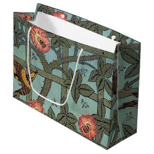 Sac Cadeau Escalade Rose & Petit Oiseau, William Morris Grand