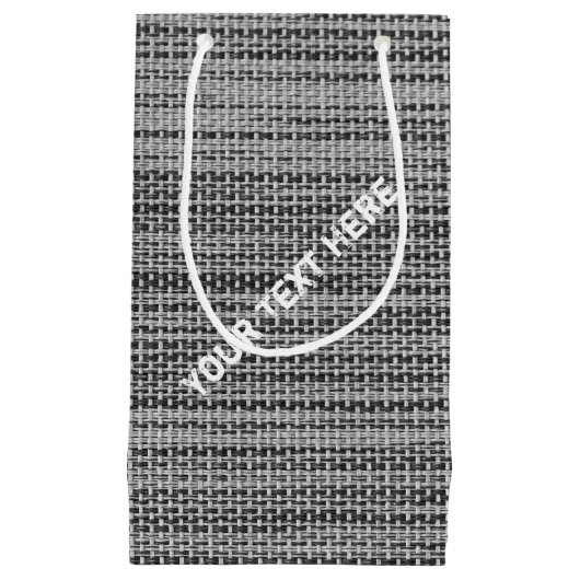 Sac cadeau Faux Grey Fabric avec nom de texte pers (Devant)