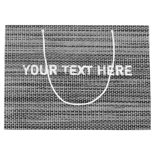Sac cadeau Faux Grey Fabric Custom Text (Devant)