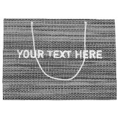 Sac cadeau Faux Grey Fabric Custom Text (Dos)