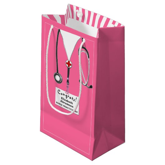 Sac Cadeau Félicitations Infirmière ou Médecin (Devant Angle)