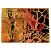 Sac cadeau Femme africaine et girafe (Devant)