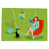 Sac cadeau femme de lecture rétro (Dos)