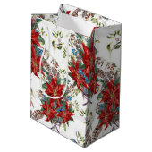 Sac cadeau Festive Rich Red Poinsettia (Dos Angle)