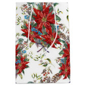 Sac cadeau Festive Rich Red Poinsettia (Devant)