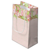 Sac cadeau Fête des mariées Aquarelle Rose Bouquet (Dos Angle)