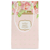 Sac cadeau Fête des mariées Aquarelle Rose Bouquet (Devant)