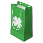 Sac cadeau feuille de trèfle blanc (Devant Angle)