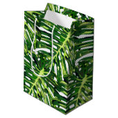 Sac cadeau feuilles tropicales (Dos Angle)