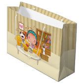 Sac cadeau fille et chien (Devant Angle)