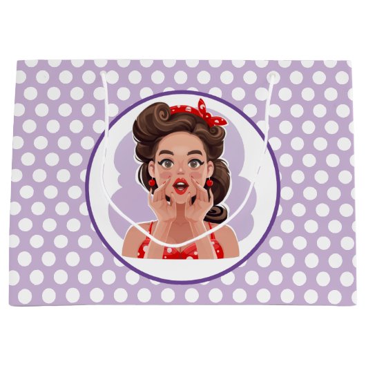 Sac cadeau fille rétro mignon (Devant)