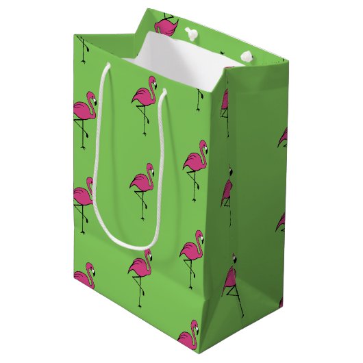 Sac cadeau Flamant rose rose rétro (Devant Angle)