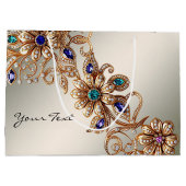 Sac Cadeau Fleurs Bijoux Or Élégant (Dos)