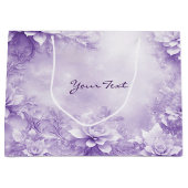 Sac Cadeau Fleurs Blanches Violettes (Devant)