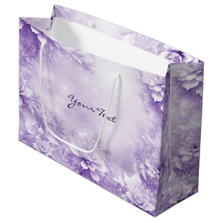Sac Cadeau Fleurs Blanches Violettes