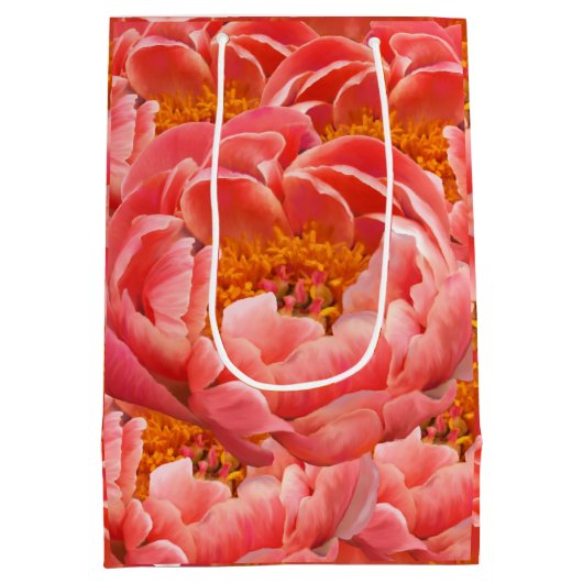 Sac Cadeau Fleurs Corail (Dos)