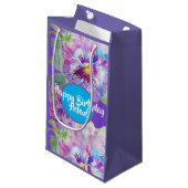 Sac Cadeau Fleurs d'Amour Pansy Violette Fleurs (Devant Angle)
