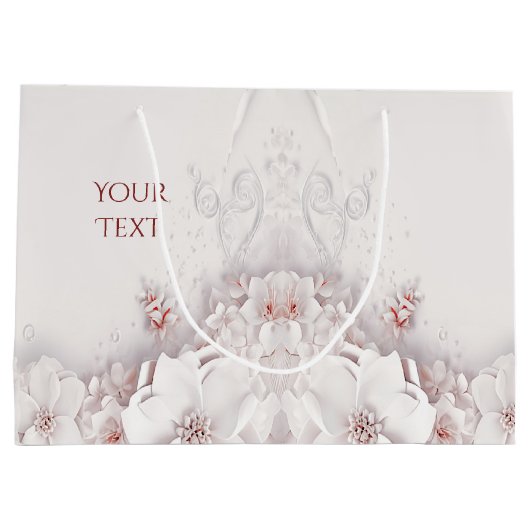 Sac Cadeau Fleurs Rose Ivory Blush (Dos)