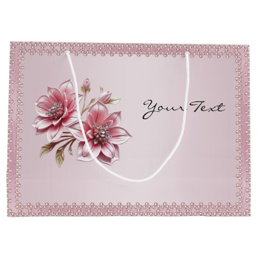 Sac Cadeau Fleurs Roses Modernes (Dos)