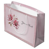 Sac Cadeau Fleurs Roses Modernes (Dos Angle)